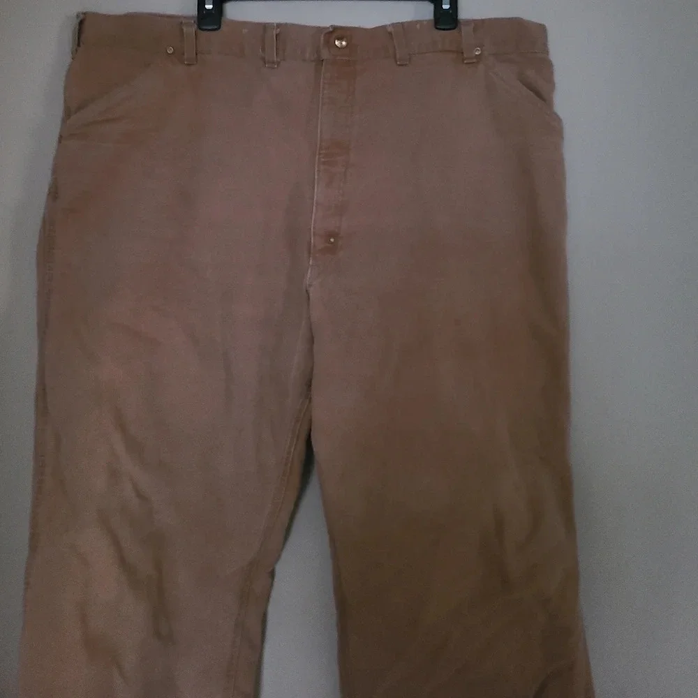 Carhartt Vintage tan Utility work pants quilted lined canvas sz.46×32